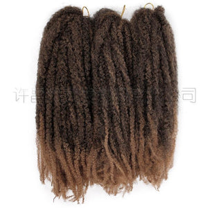 Cross- Wig Chemical Fiber African Black Dirty Braids 18 Caterpillar Head Marley Braids - Bianca's hair and beauty supply