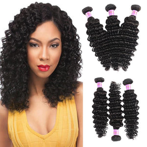 Brazilian Hair, Brazilian Hair, Wig, Deep Wave Curly Human Hair- - Bianca's hair and beauty supply