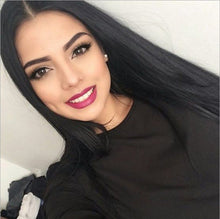 Load image into Gallery viewer, Cross- Wig Wig Black Long Straight Hair Center Point Straight Hair Long Hair Wig Set High Temperature Silk Wig - Bianca's hair and beauty supply
