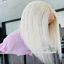 Load image into Gallery viewer, Women's Chemical Fiber Front Lace Wig Straight Hair Short Hair Headset Natural Hairline Wig
