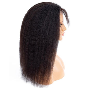 BeuMax Brazilian Kinky Straight 4x4 Lace Closure wigs 180% Density - Bianca's hair and beauty supply