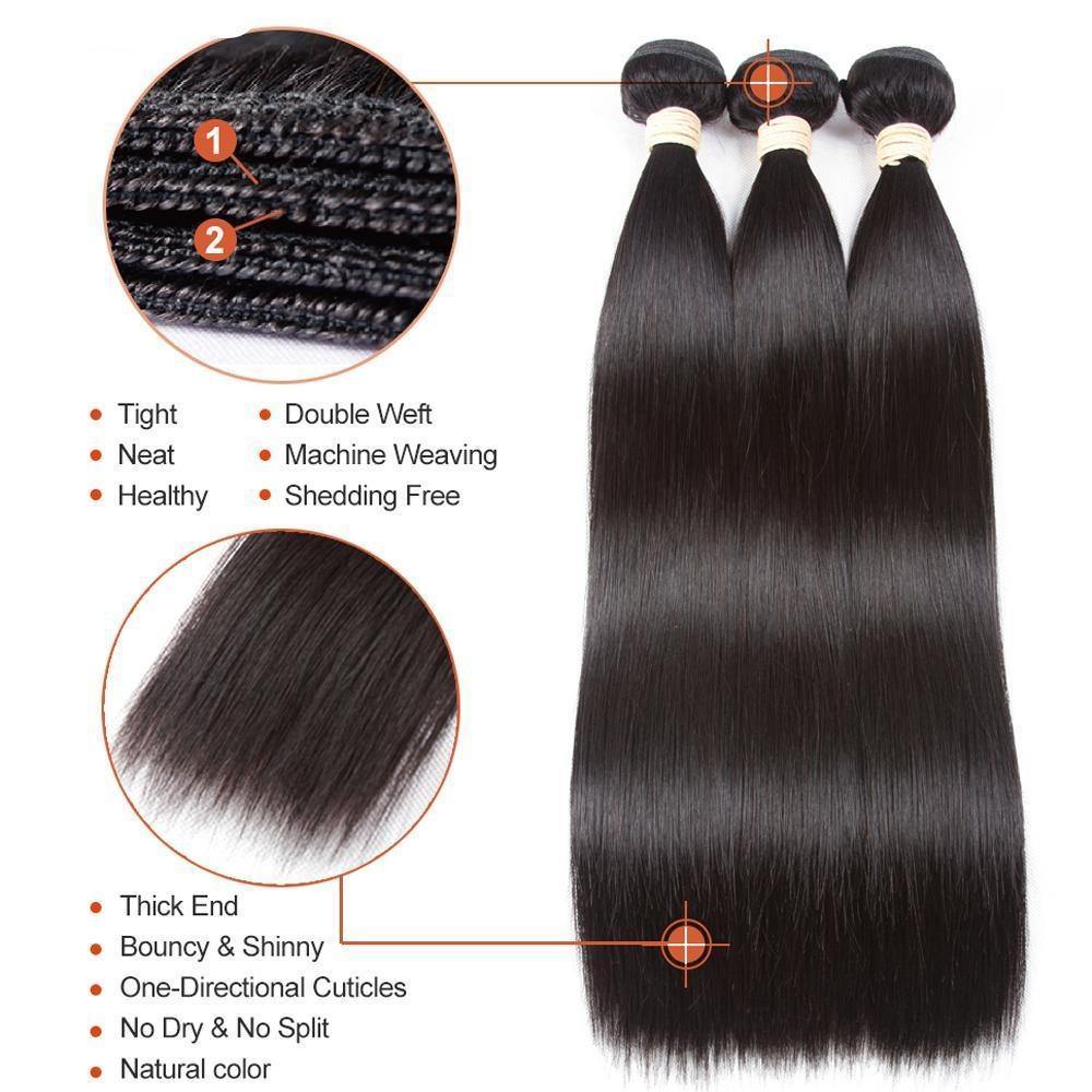 10A Grade 1/3/4 Bundles Straight Brazilian 100% Unprocessed Virgin - Bianca's hair and beauty supply