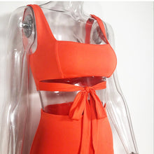Load image into Gallery viewer, 2 Layer body con/ bandage Dress 2 Piece Set Women
