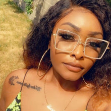 Load image into Gallery viewer, Fashion Rhinestone Glasses Frame Women Brand Designer Metal Square Anti Blue light Computer Glasses Female Shades Big
