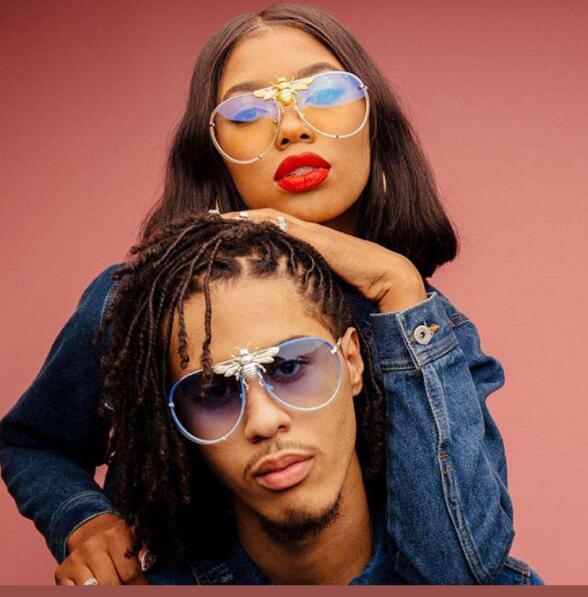 Luxury Brand Designer Sunglasses Women Classic Retro Sun Glasses Gradient Lens Shades Little Bee Eyeglasses Ladies UV400