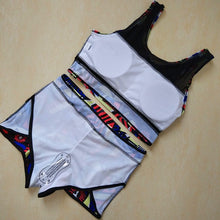 Load image into Gallery viewer, Women High Waist Bikini Swimsuits 3XL Plus Size Swim Wear Bathing Suit African Print Biquini Large Two Piece Neck Swimwear
