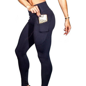 High Waist Leggings Push Up Fitness Legging Female Elastic Sexy Bodybuilding Pants Workout Women Leggings With Phone Pocket