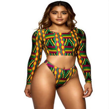 Load image into Gallery viewer, African Print Swimwear Thong Bikini Set
