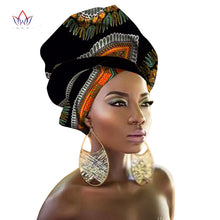 Load image into Gallery viewer, BRW Multi-color African Print Ankara Head wrap Tie Scarf High Quality Hair Accessories Gele Ipele African Bazin Rich Headwear
