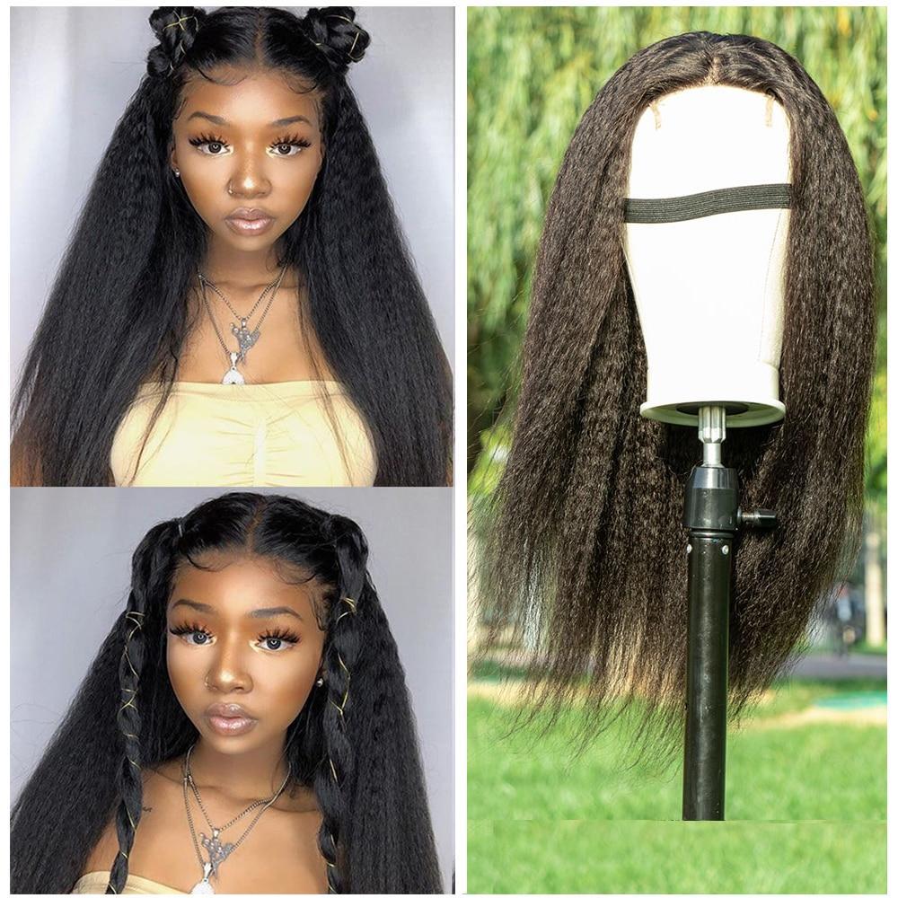BeuMax Brazilian Kinky Straight 4x4 Lace Closure wigs 180% Density - Bianca's hair and beauty supply