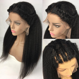 BeuMax Hairs Kinky Straight 13x4 Lace Frontal 180% Density 150% - Bianca's hair and beauty supply