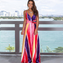 Load image into Gallery viewer, Women's Sling Floral Long Dresses arrival Summer Boho V-Neck Sleeveless  Party Beach Floarl Print  Maxi Dress Casual Sundress
