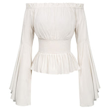 Load image into Gallery viewer, Women Girls Gothic Renaissance Victorian Chemise Shirt Medieval Retro Peasant Wench off shoulder Blouse Resist top Costume
