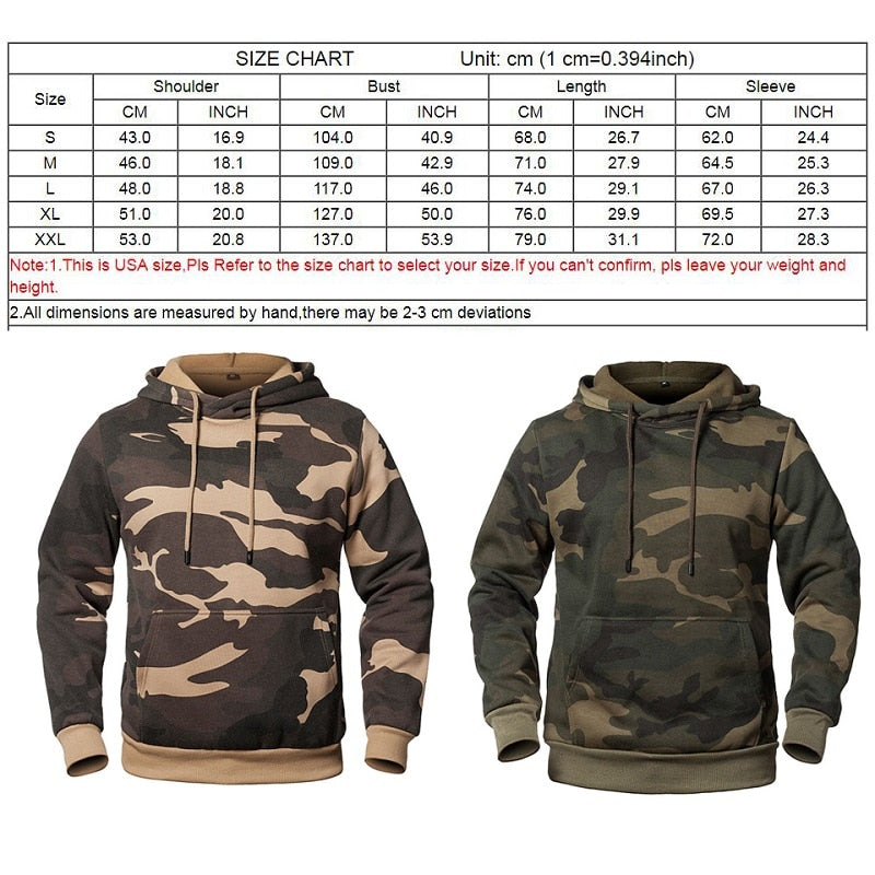 Camouflage Hoodies MenFashion Sweatshirt Male Camo Hoody Hip Autumn Winter Military Hoodie Mens Clothing