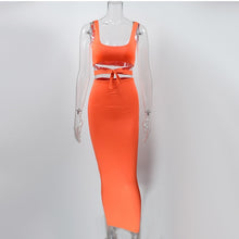 Load image into Gallery viewer, 2 Layer body con/ bandage Dress 2 Piece Set Women
