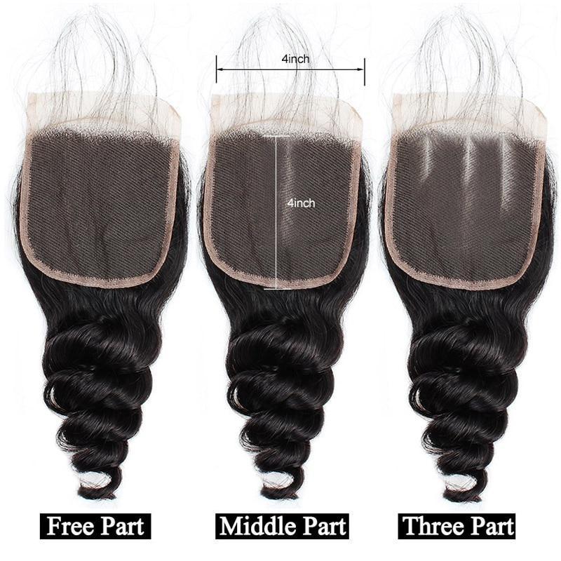 BeuMax Hairs Brazilian Human Hair Closure with Baby Hair, Loose Wave - Bianca's hair and beauty supply