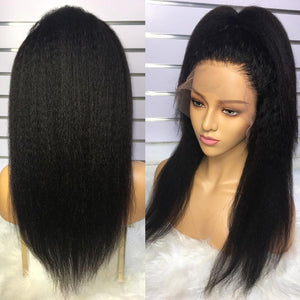 BeuMax Hairs Kinky Straight 13x4 Lace Frontal 180% Density 150% - Bianca's hair and beauty supply