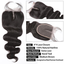 Load image into Gallery viewer, 9A Grade Brazilian Human Hair Extensions Body Wave 1/3 Bundles with - Bianca's hair and beauty supply
