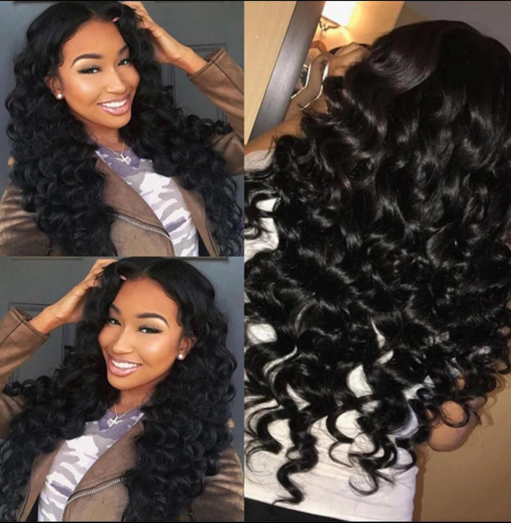 BeuMax Hairs Brazilian  Loose Wave 13x4 Lace Frontal Human Hair Wigs - Bianca's hair and beauty supply