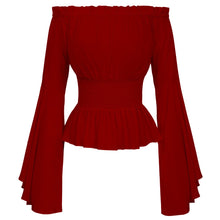 Load image into Gallery viewer, Women Girls Gothic Renaissance Victorian Chemise Shirt Medieval Retro Peasant Wench off shoulder Blouse Resist top Costume
