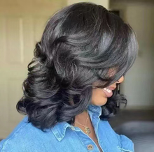 Load image into Gallery viewer, Wigs with Middle Split and Partial Split Black Short Curly Hair Wholesale
