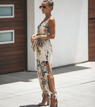 Load image into Gallery viewer, V Neck Sexy Bodysuits Women With Belt Body Femme Feminino Floral Playsuit Overalls Print Spring Summer Jumpsuit
