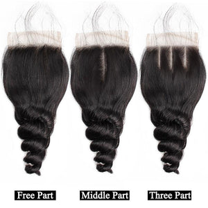 BeuMax Hairs Brazilian Human Hair Closure with Baby Hair, Loose Wave - Bianca's hair and beauty supply