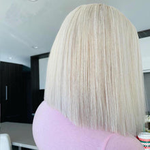 Load image into Gallery viewer, Women's Chemical Fiber Front Lace Wig Straight Hair Short Hair Headset Natural Hairline Wig
