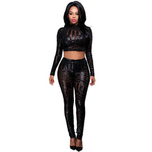 Load image into Gallery viewer, Leaf Sequins African Design Women Sexy Bodysuit
