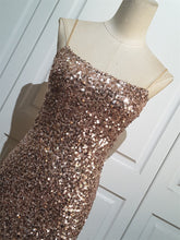 Load image into Gallery viewer, Tingfly Women Sexy Zevity Glitter Sequines Party Night Dresses Split Clubwear Summer Strap Cami Knee Length Dresses
