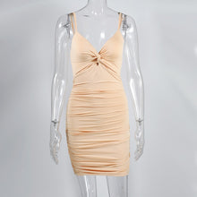 Load image into Gallery viewer, 2 Layers Ruched Bodycon Dress Women Autumn Dress Elegant Mini Winter Dress
