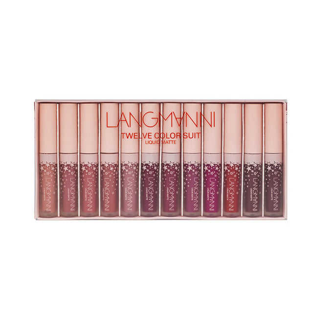 Long-lasting/Kiss-proof/ Waterproof 12PC Matte Lipsticks Waterproof