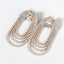 Load image into Gallery viewer, Super Flash Claw Chain Series Alloy Diamond Rhinestone Glass Diamond Oval Earrings Women's Fashion Dinner Earrings
