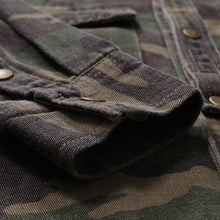 Load image into Gallery viewer, Spring Autumn Camouflage Denim Shirt for Man Army Green Long Sleeved Loose Jeans Shirts Men's Blouse
