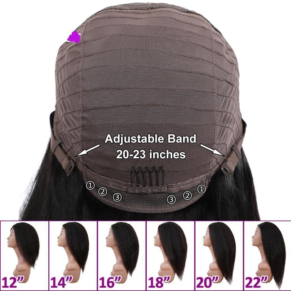 BeuMax Brazilian Kinky Straight 4x4 Lace Closure wigs 180% Density - Bianca's hair and beauty supply