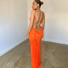 Load image into Gallery viewer, INS Summer New Women's Fashion Suspender Sexy Backless Slim Bag Hip Temperament Dress
