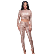 Load image into Gallery viewer, Leaf Sequins African Design Women Sexy Bodysuit

