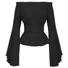 Load image into Gallery viewer, Women Girls Gothic Renaissance Victorian Chemise Shirt Medieval Retro Peasant Wench off shoulder Blouse Resist top Costume
