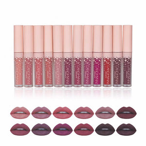 Long-lasting/Kiss-proof/ Waterproof 12PC Matte Lipsticks Waterproof