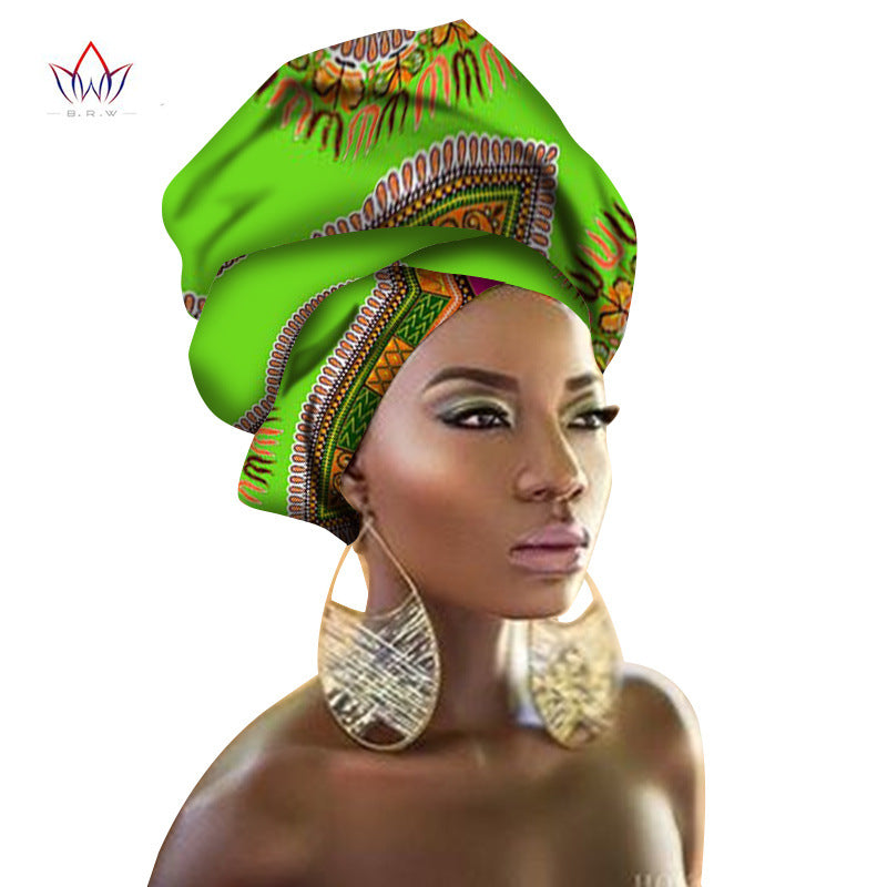 BRW Multi-color African Print Ankara Head wrap Tie Scarf High Quality Hair Accessories Gele Ipele African Bazin Rich Headwear