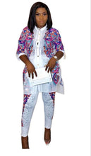 Load image into Gallery viewer, African Print Elastic Bazin Baggy Pants Rock Style Dashiki Sleeve Famous Suit For Lady
