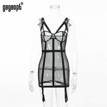 Load image into Gallery viewer, Sexy Dresses Perspective Black Bodycon Dresses Fashion Ladies Mini Dresses Club Nightwear Vestidos Robes
