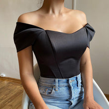 Load image into Gallery viewer, New Fish Bone Corset Tube Top Vest European And Beautiful Women's Satin One-Shoulder Top Summer
