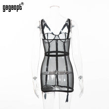 Load image into Gallery viewer, Sexy Dresses Perspective Black Bodycon Dresses Fashion Ladies Mini Dresses Club Nightwear Vestidos Robes
