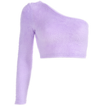 Load image into Gallery viewer, One Shoulder Asymmetrical long sleeve top
