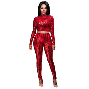 Leaf Sequins African Design Women Sexy Bodysuit