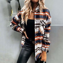 Load image into Gallery viewer, Autumn Long Plaid Jacket Women Coat Overshirt Winter Checkered Jacket Female Long Sleeve Shirt Jacket For Women
