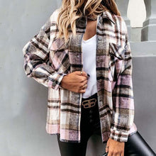 Load image into Gallery viewer, Autumn Long Plaid Jacket Women Coat Overshirt Winter Checkered Jacket Female Long Sleeve Shirt Jacket For Women
