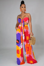 Load image into Gallery viewer, Dashiki Women African Clothes for Women Floral Printing Long Dress New Casual Elegant Tube Top Pants V-Neck Women's 2-Piece Su
