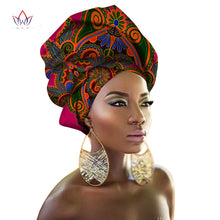 Load image into Gallery viewer, BRW Multi-color African Print Ankara Head wrap Tie Scarf High Quality Hair Accessories Gele Ipele African Bazin Rich Headwear
